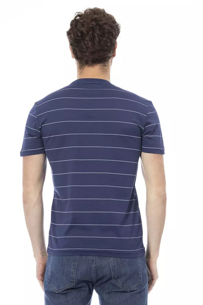 Camiseta de algodón azul para hombre