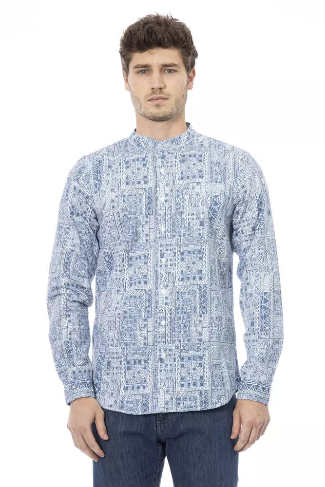 "Light Blue Cotton Men Shirt"