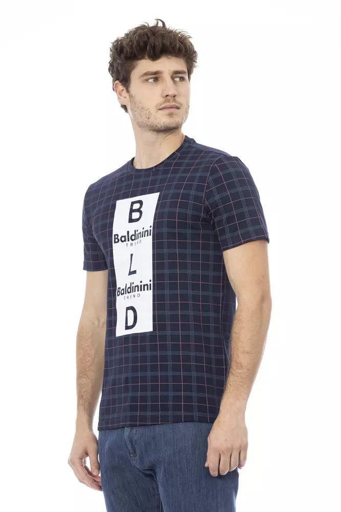 Blaues Herren-T-Shirt aus Baumwolle