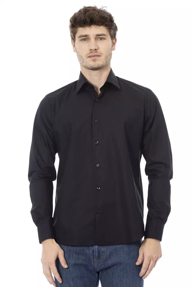 Black Cotton Men Shirt