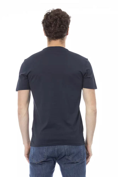Camiseta de algodón azul para hombre