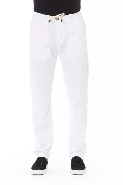 Pantalón de algodón blanco para hombre