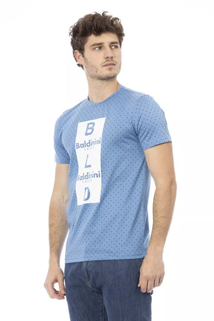 Camiseta de algodón azul claro para hombre