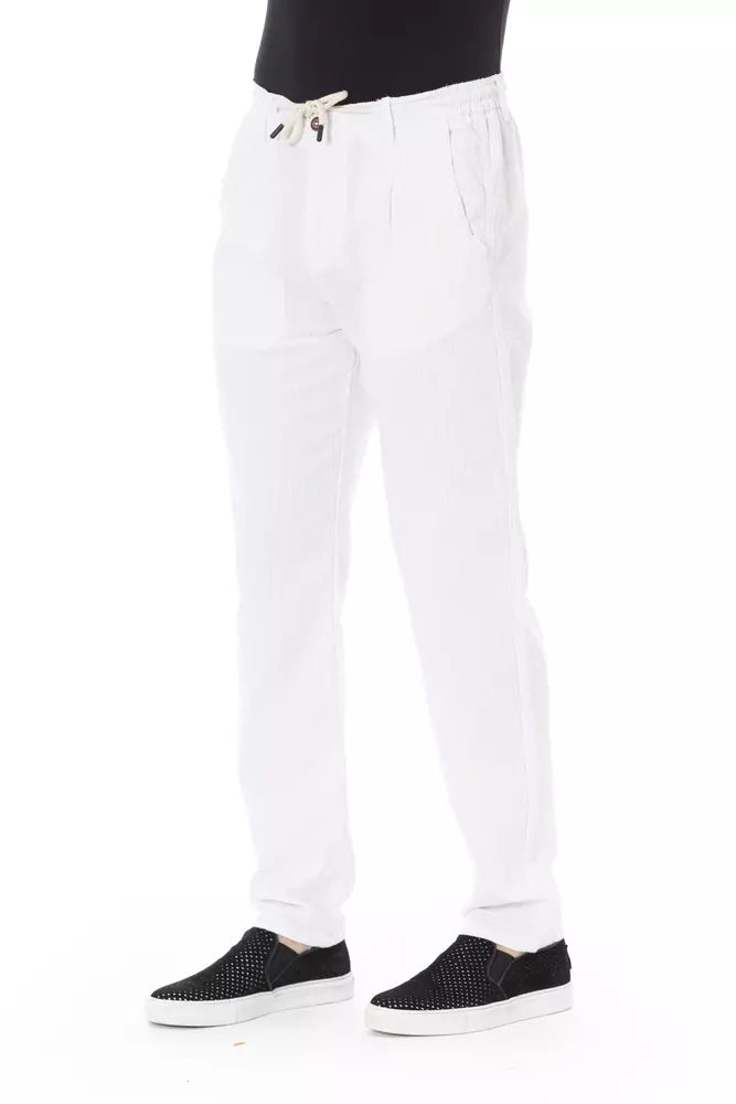 Pantalón de algodón blanco para hombre