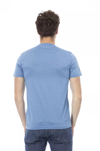 Camiseta de algodón azul claro para hombre