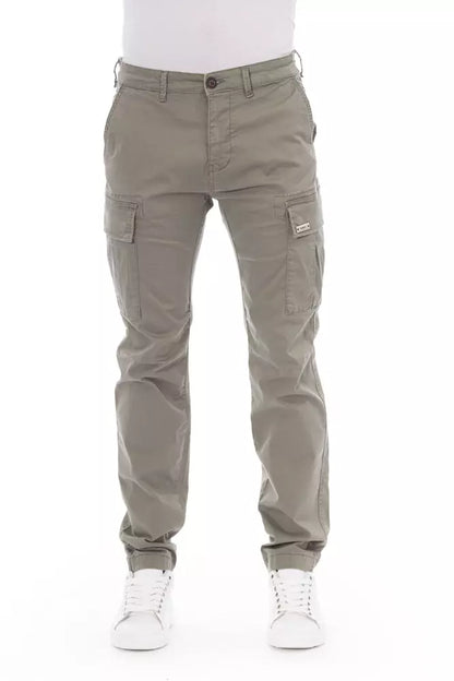 Pantalón cargo de algodón beige para hombre