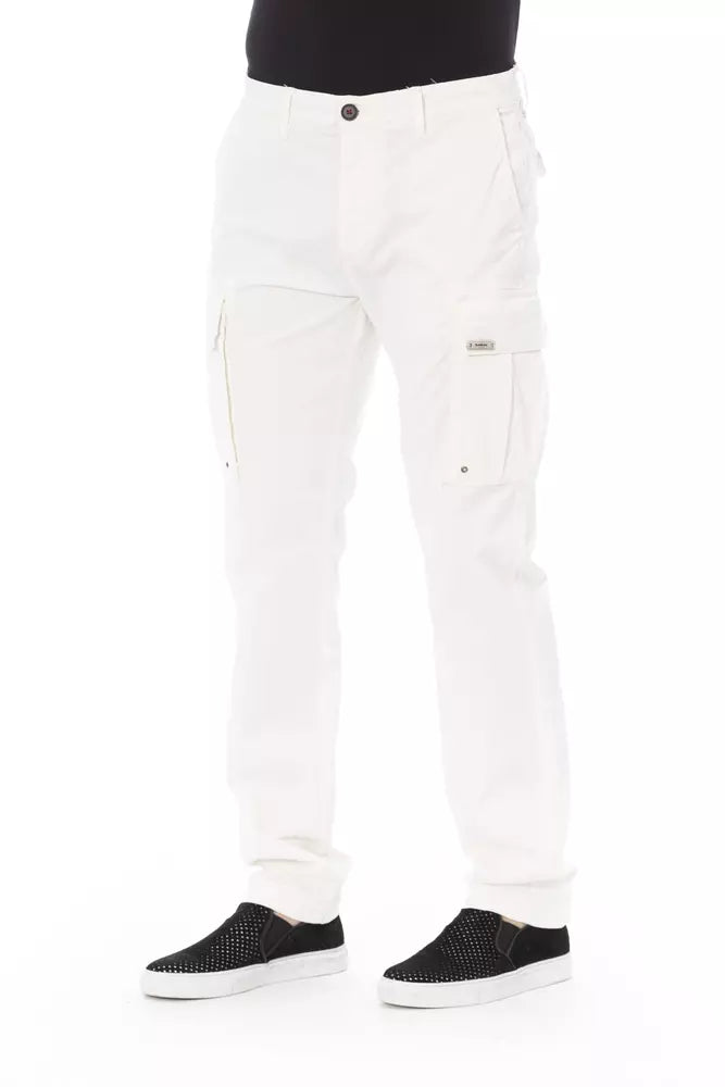 Pantalón cargo de algodón blanco para hombre