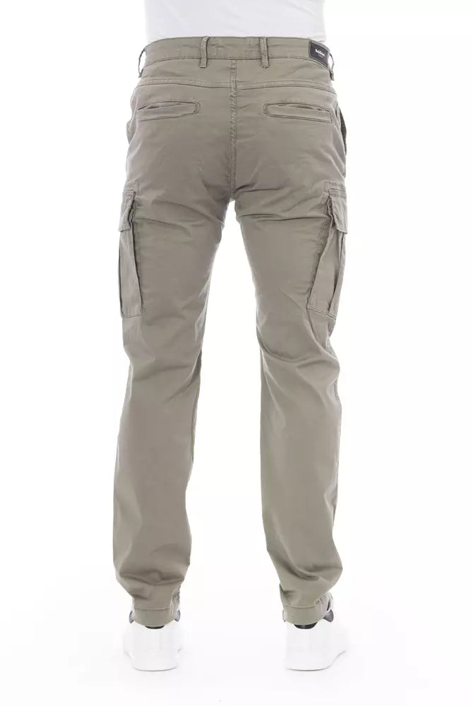 Pantalón cargo de algodón beige para hombre