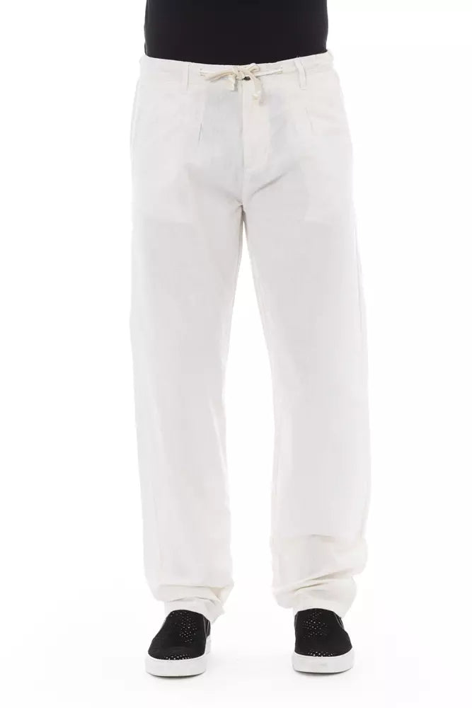 Pantalón de algodón blanco para hombre