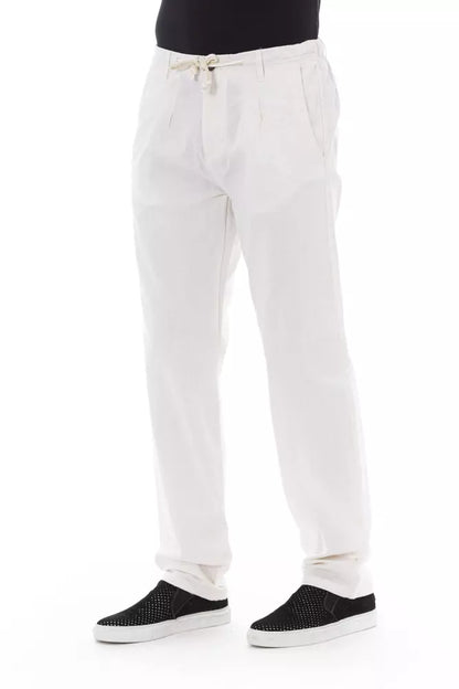 Pantalón de algodón blanco para hombre