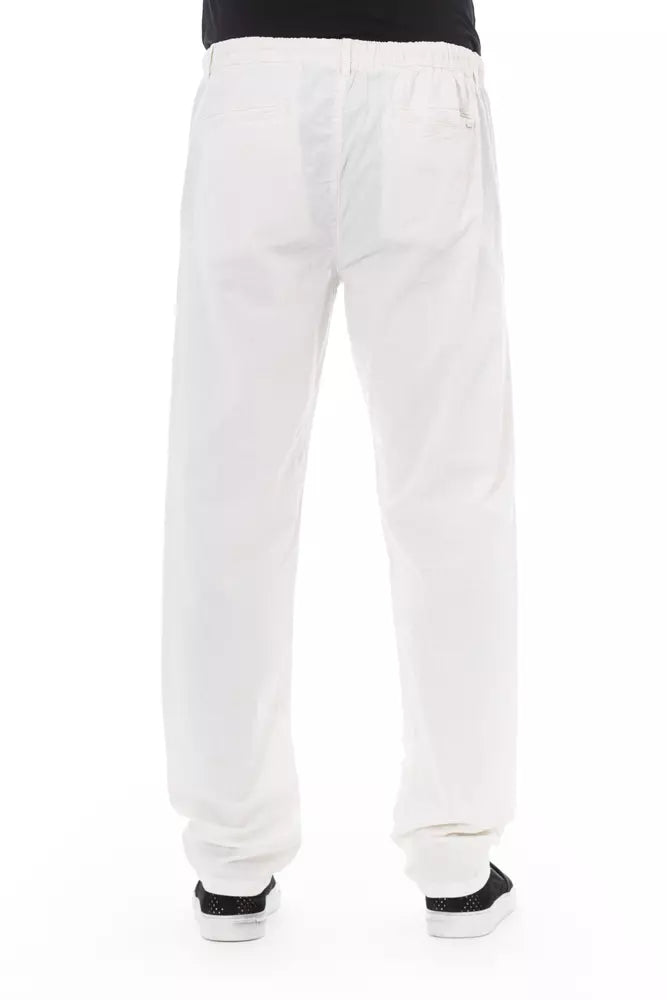 Pantalón de algodón blanco para hombre