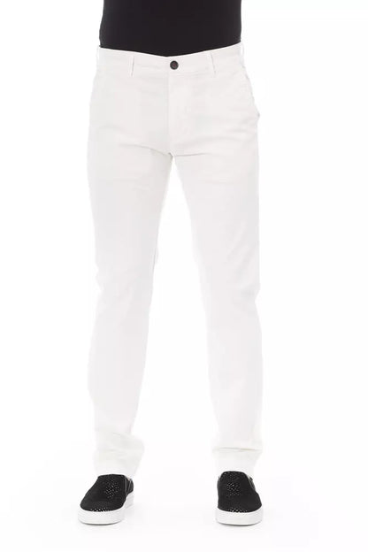 Pantalón chino de algodón blanco para hombre