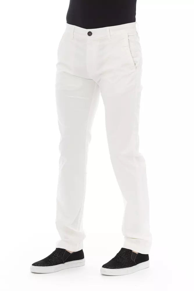 Pantalón chino de algodón blanco para hombre