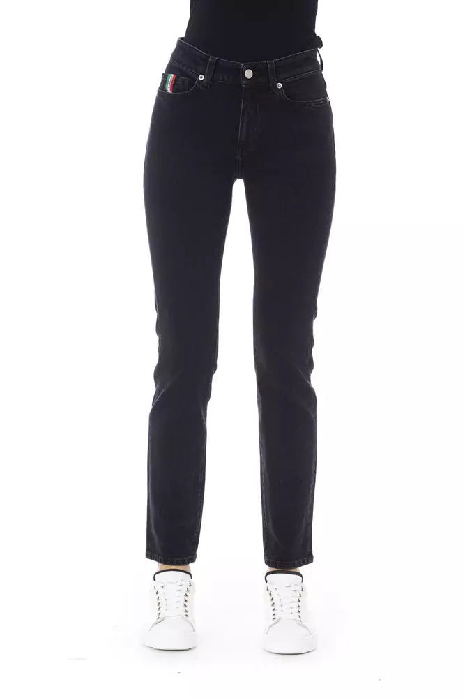 Schwarze Baumwolljeans für Damen