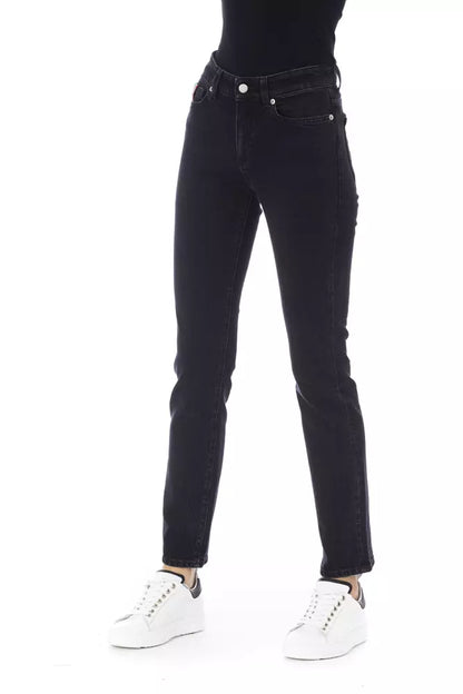 Schwarze Baumwolljeans für Damen