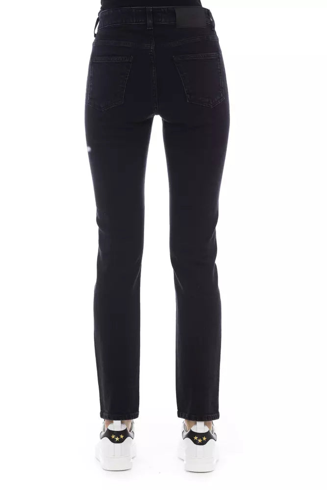 Schwarze Baumwolljeans für Damen