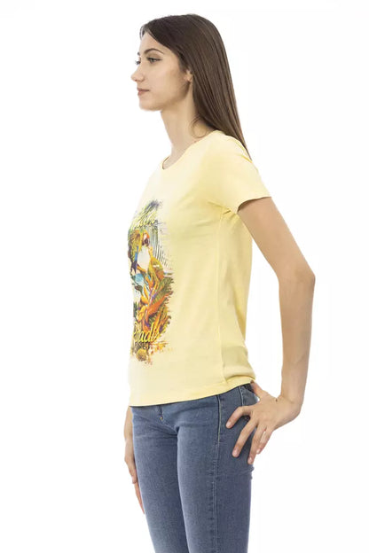 Top de algodón amarillo para mujer