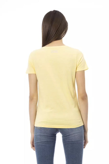 Top de algodón amarillo para mujer