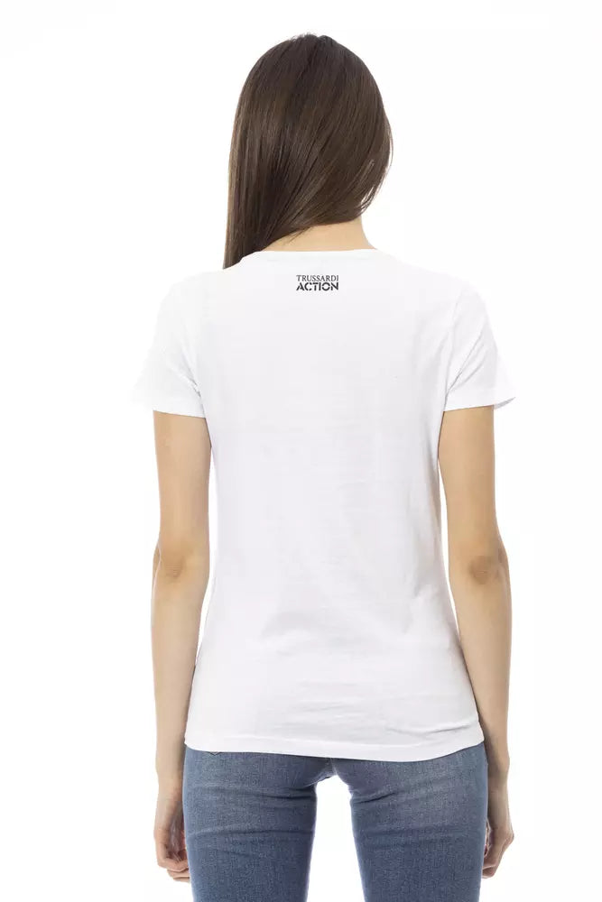 Camiseta de algodón blanca para mujer