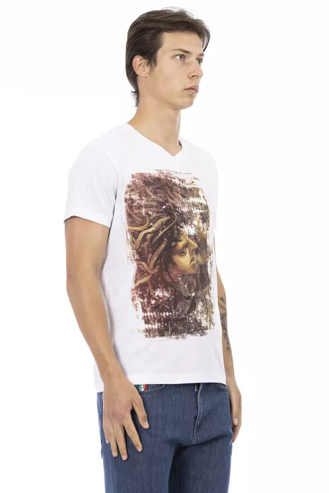 Camiseta de algodón blanca para hombre