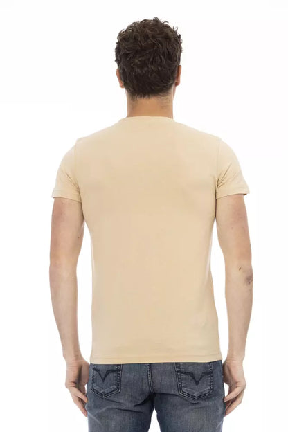 Camiseta de algodón beige para hombre