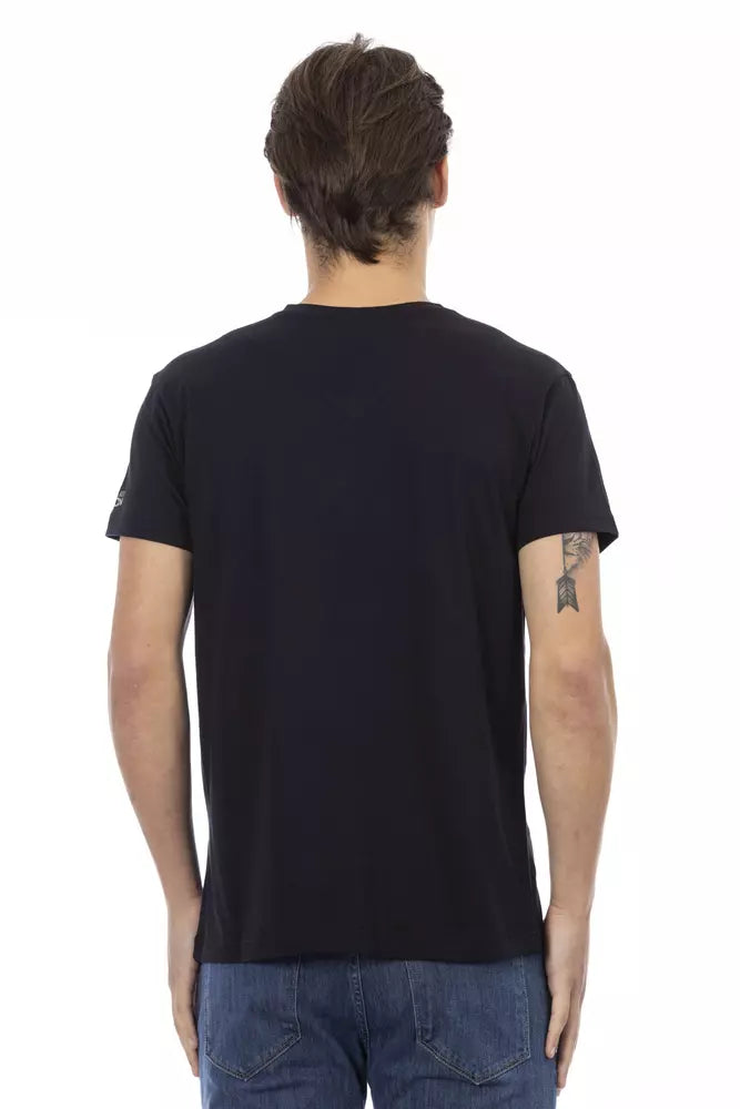 Camiseta de algodón negra para hombre