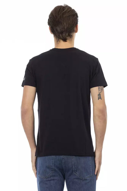 Camiseta de algodón negra para hombre