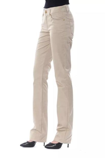 Beige Baumwollhose für Damen