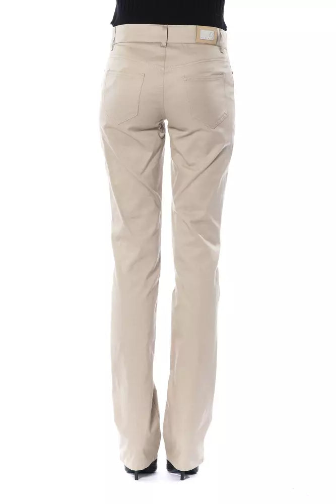 Beige Baumwollhose für Damen