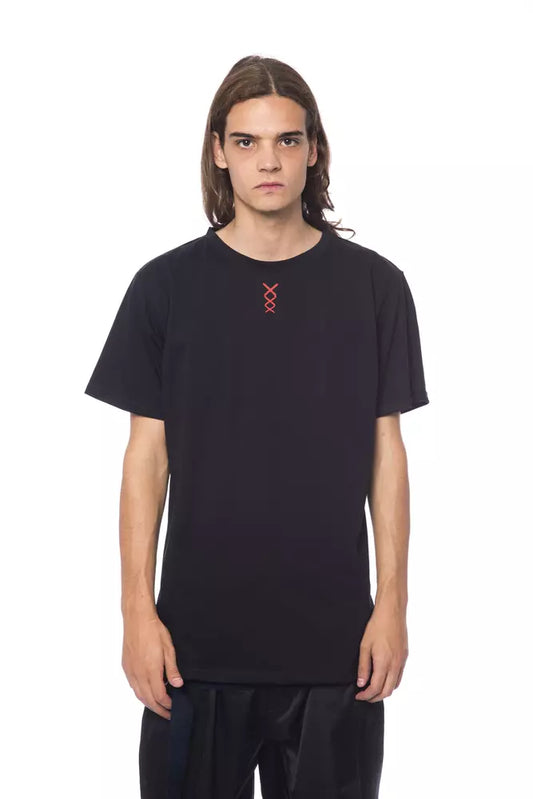 Black Cotton Men T-Shirt