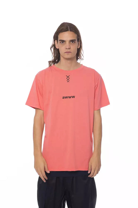Rosa Baumwoll-T-Shirt für Herren