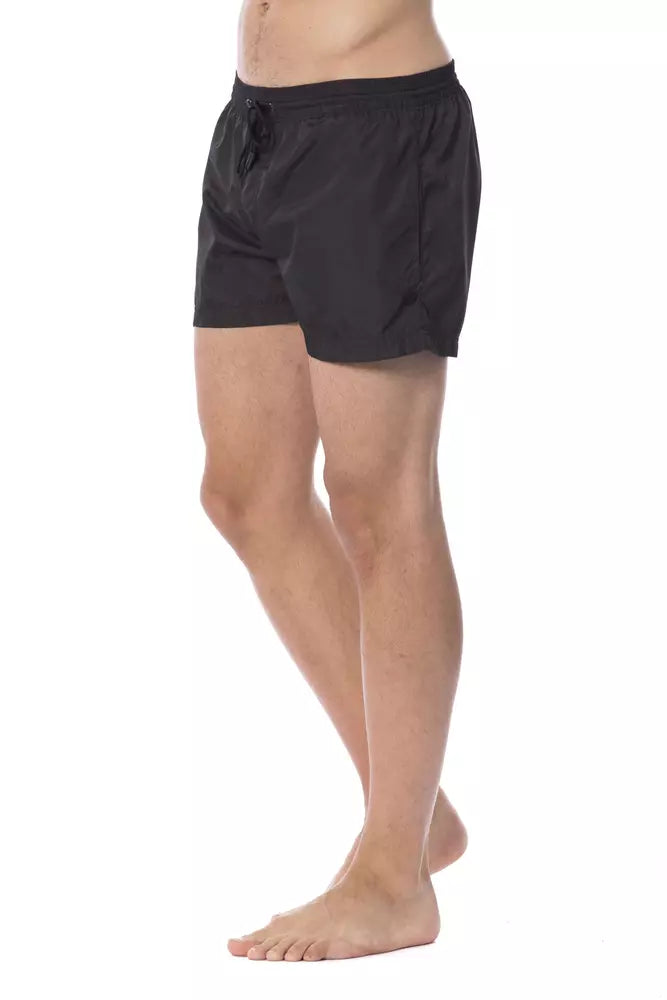 Black Polyester Men Swimwear