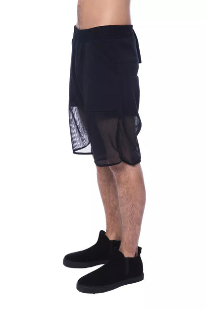 Schwarze Polyester-Shorts für Herren