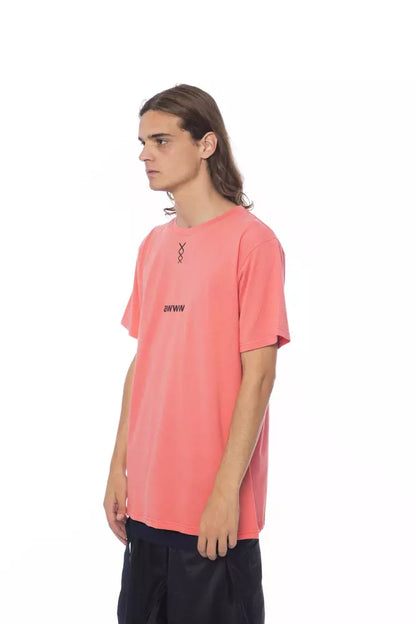 Rosa Baumwoll-T-Shirt für Herren