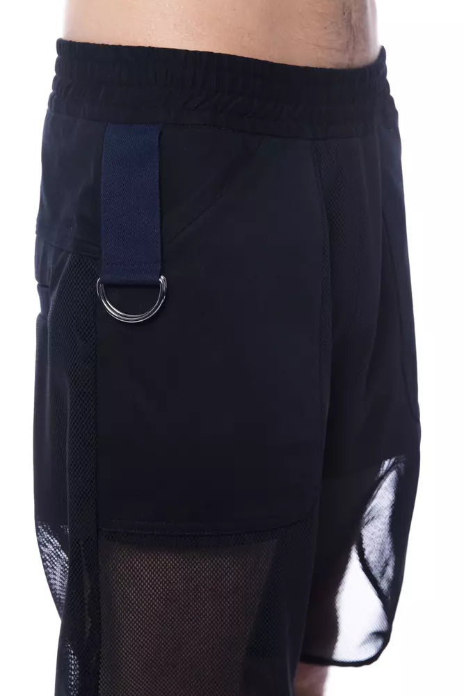 Schwarze Polyester-Shorts für Herren