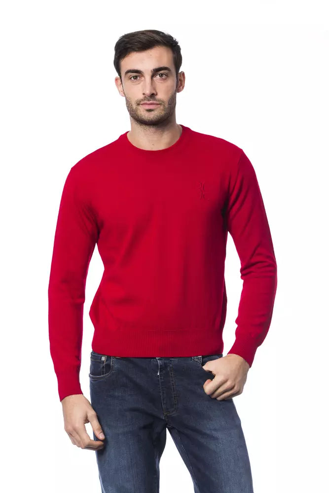 Roter Herrenpullover aus Merinowolle