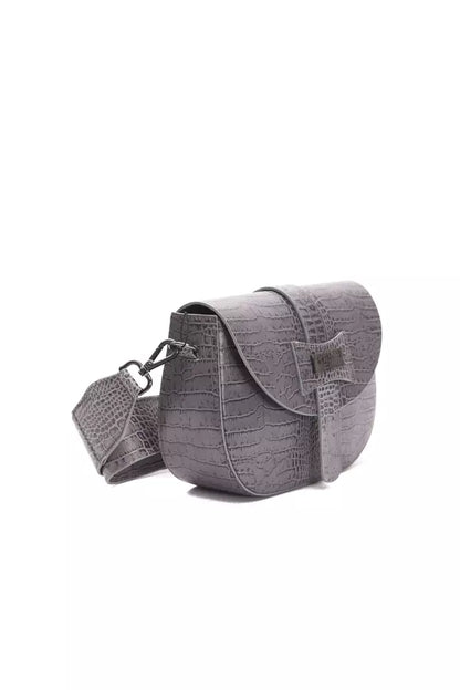 Gray Leather Women Crossbody Bag