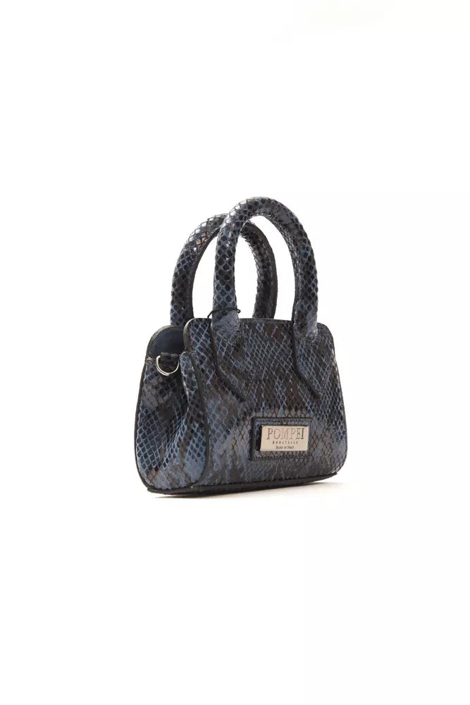 Blue Leather Women Handbag