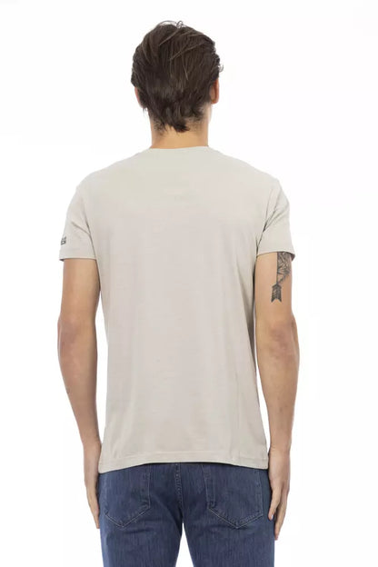 Camiseta de algodón beige para hombre