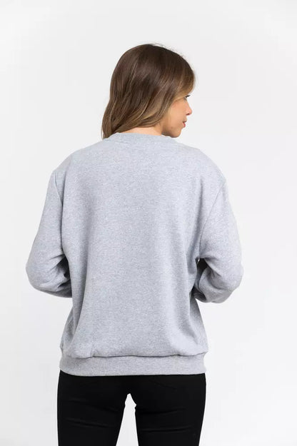 Suéter de algodón gris para mujer