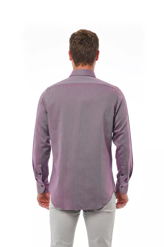 Burgundy Cotton Men Shirt