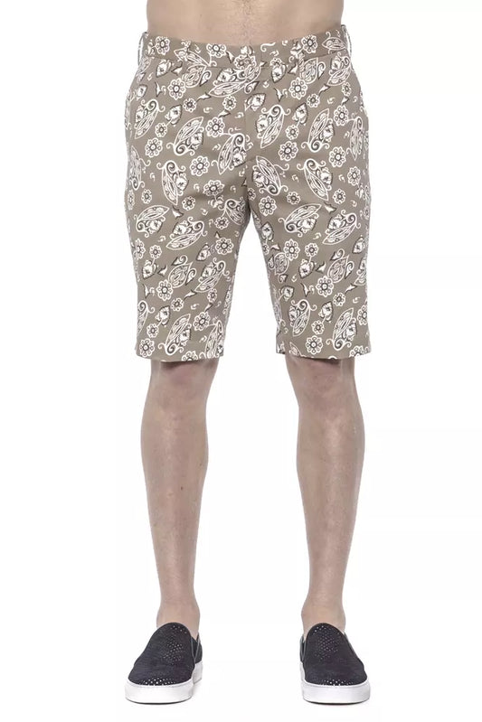 Pantalón corto de algodón beige para hombre