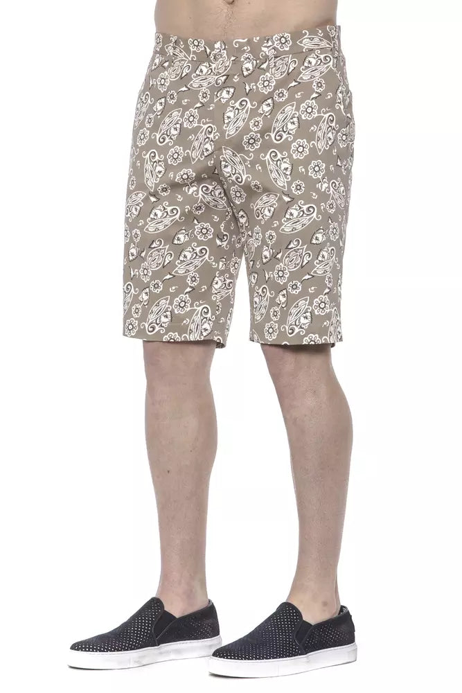 Pantalón corto de algodón beige para hombre