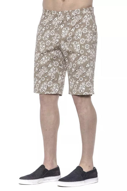 Pantalón corto de algodón beige para hombre