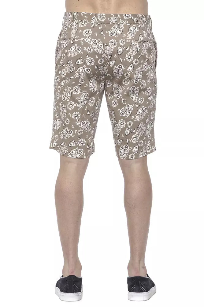 Pantalón corto de algodón beige para hombre