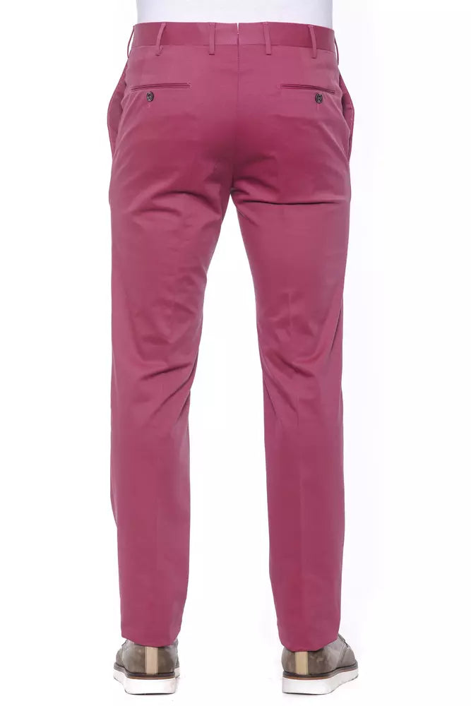 Pantalón de algodón fucsia para hombre