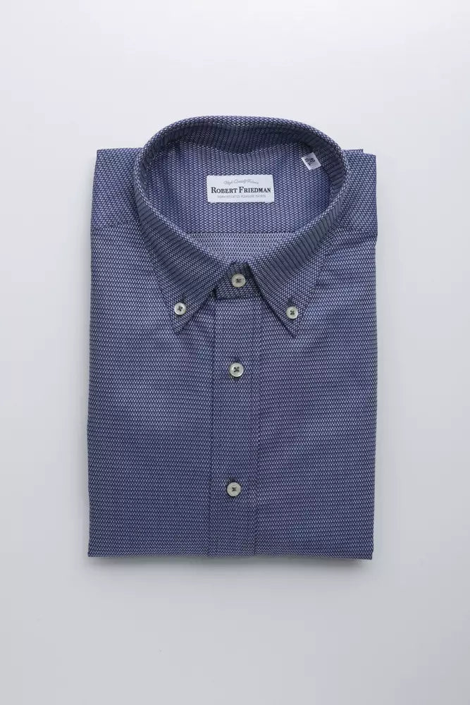 Camisa de algodón azul para hombre