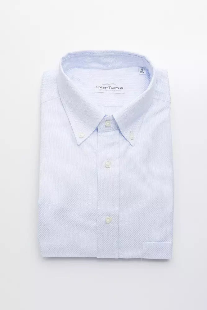 Camisa de algodón azul claro para hombre