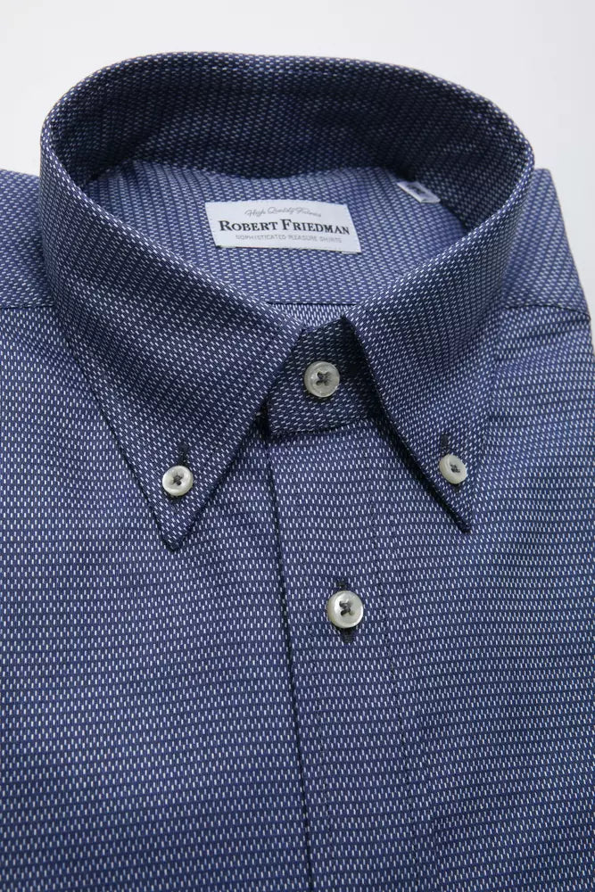 Camisa de algodón azul para hombre