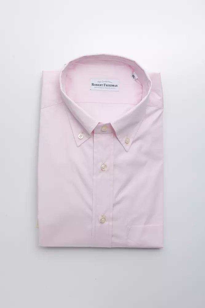 Camisa de algodón rosa para hombre